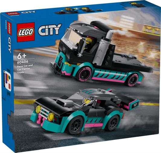Lego City 60406 Race Car & Car Carrier Truck Playset for Ages 6 and Up