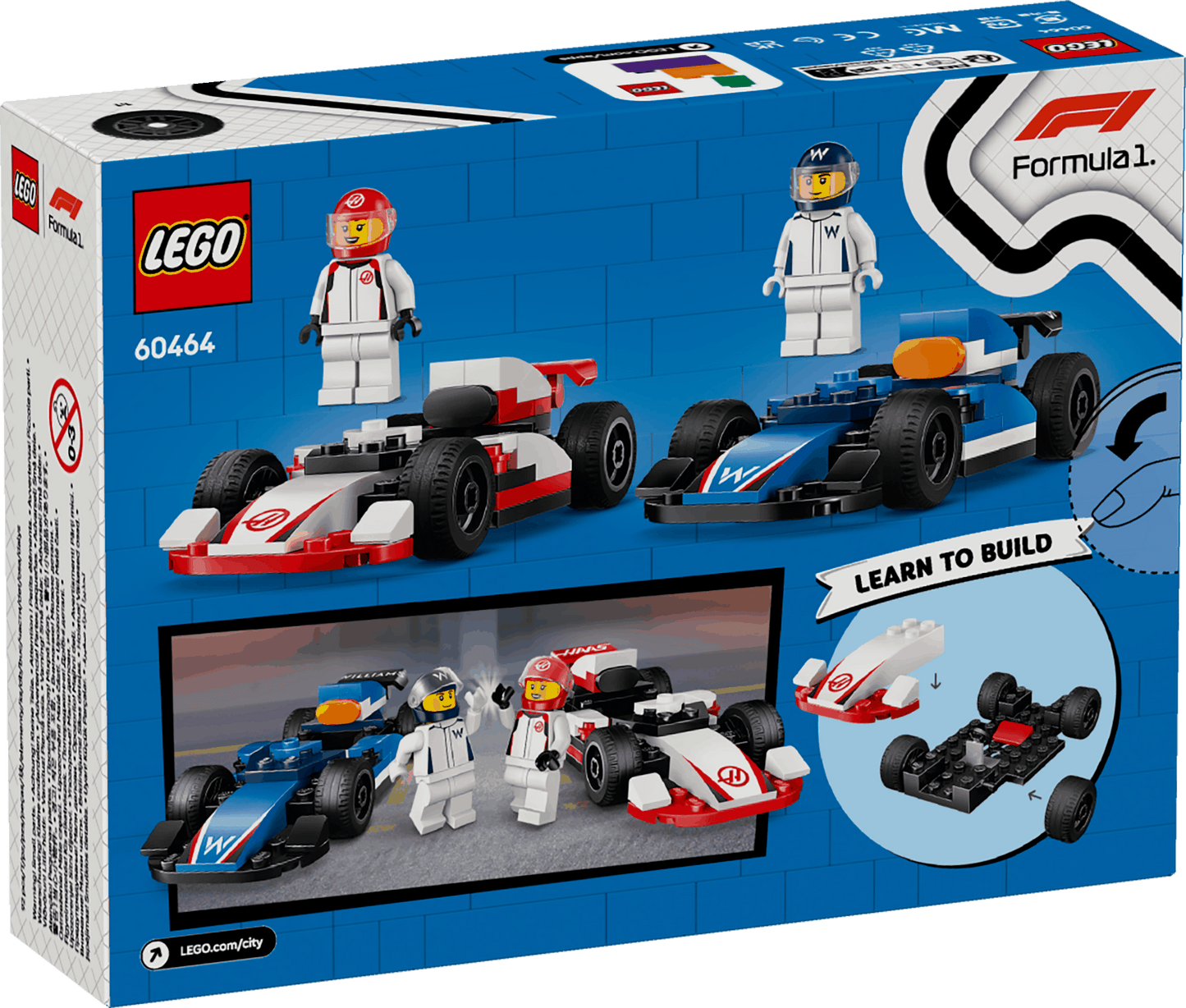 Lego City 60464 F1 Williams Racing & Haas F1 Race Cars for Ages 4 & Up