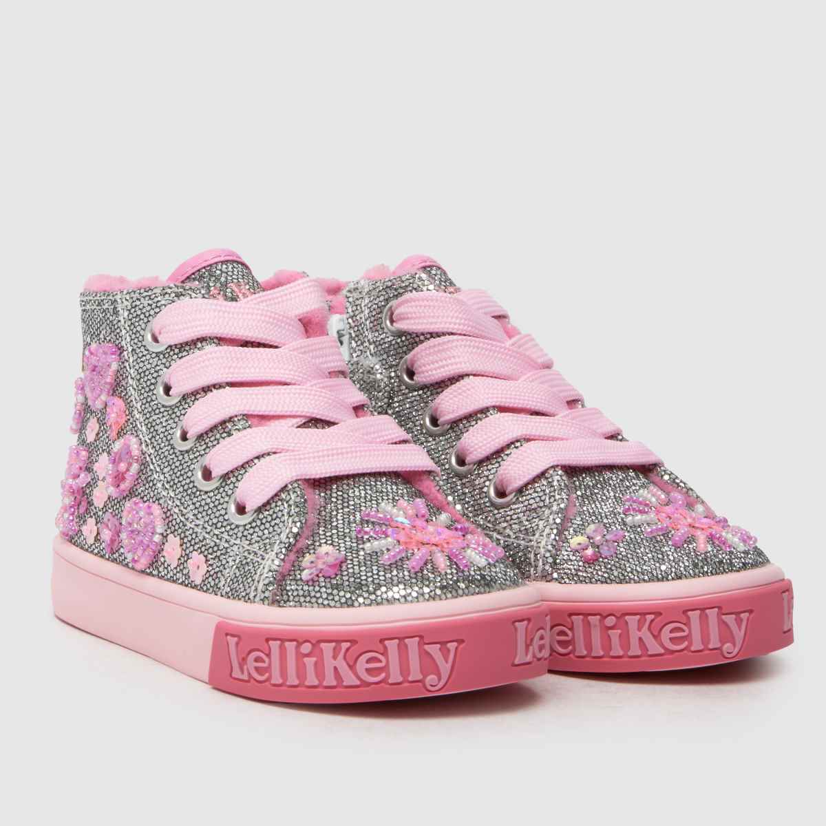 Lelli Kelly Girls Silver Dafne Mid Girls Toddler Trainers Hi-Top Boots