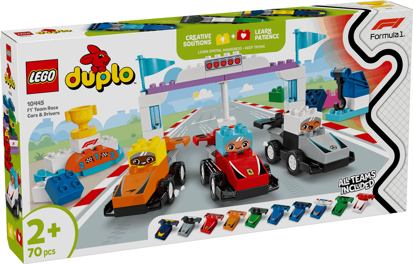 Lego Duplo 10445 F1 Team Race Cars & Drivers for Toddlers Ages 2 & Up