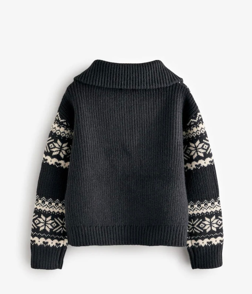 Black/White Kids Christmas Fairisle Pattern Jumper