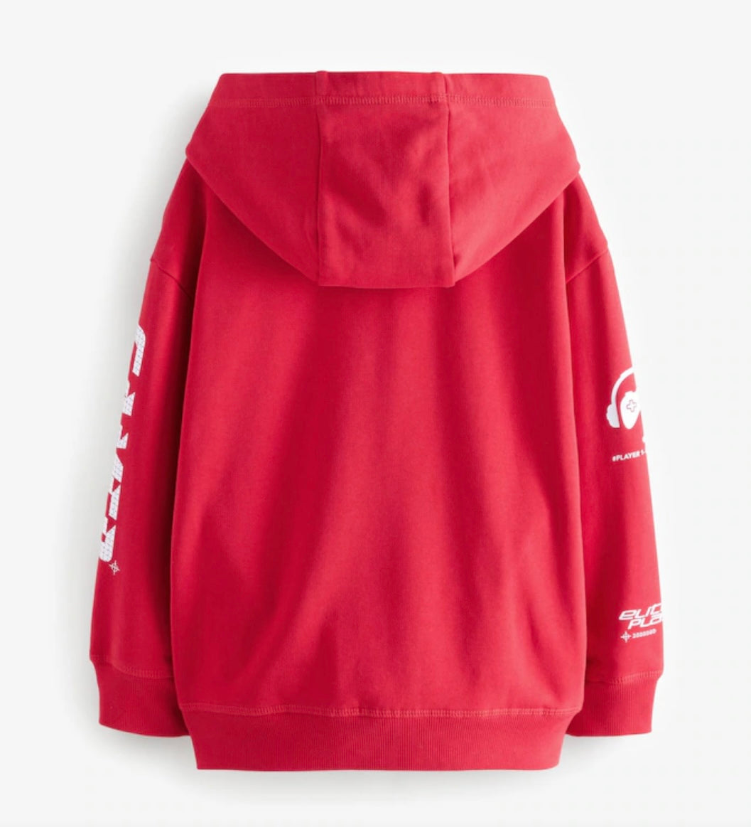 Red Game Controller Christmas Graphic Hoodie