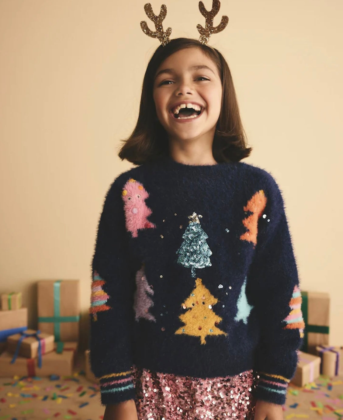 Blue Christmas Tree Jumper