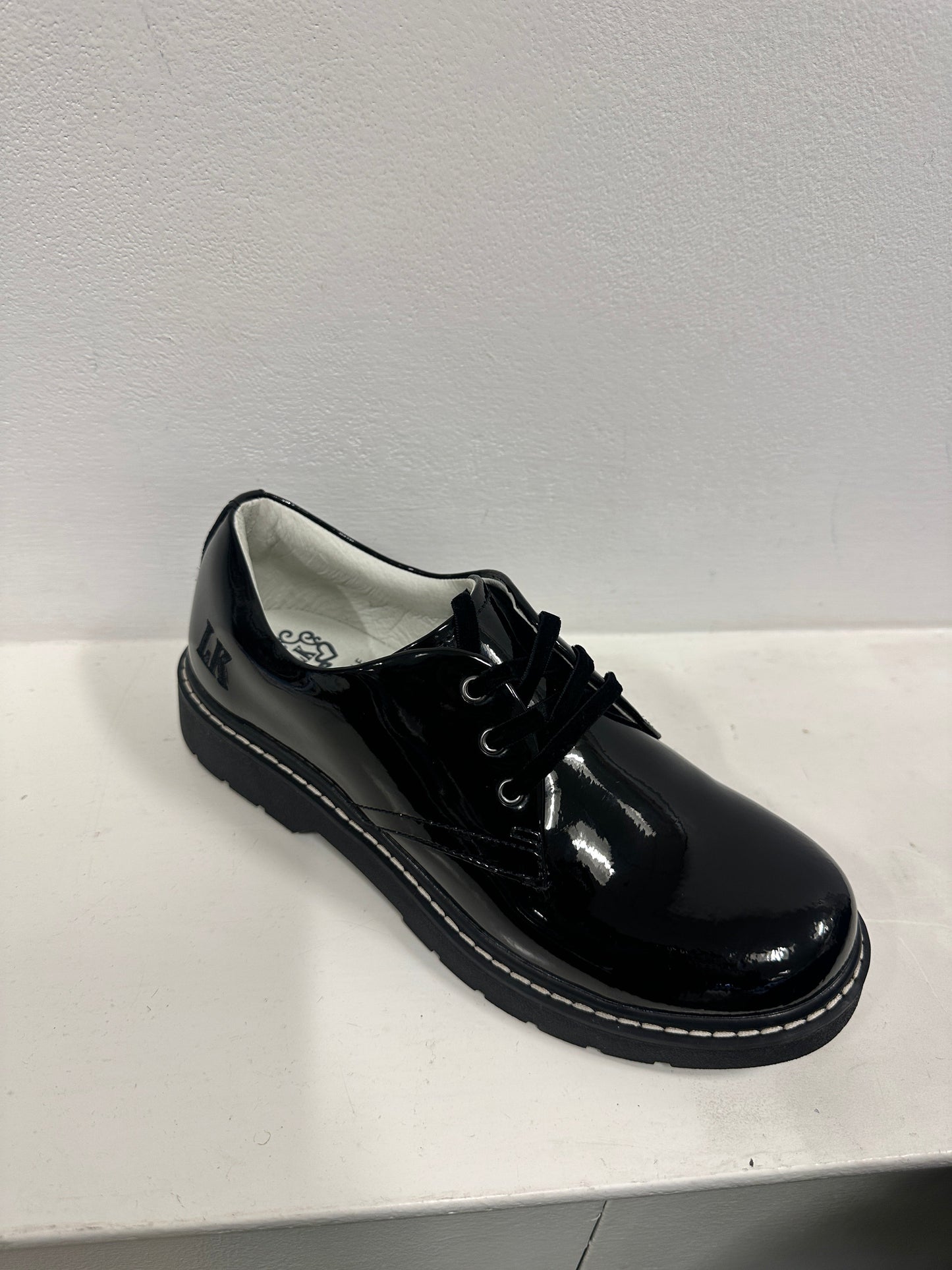 Lelli Kelly Leah Chunky Rainbow Lace Up School Shoes Patent Miss LK