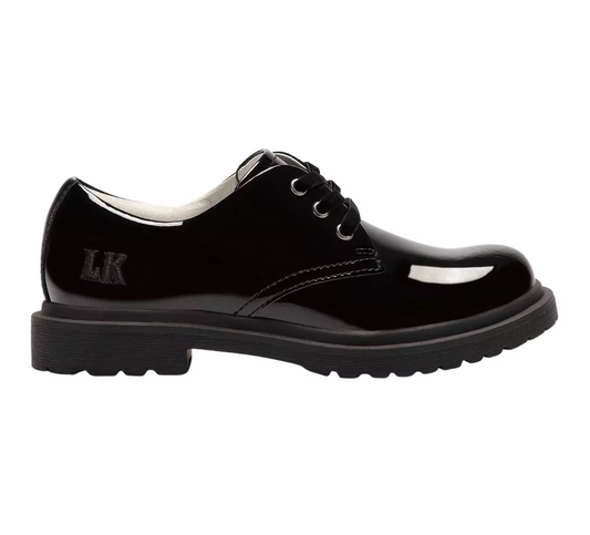 Miss LK  by Lelli Kelly Older Girls Elaine Black Patent Lace Up Girls School Shoes