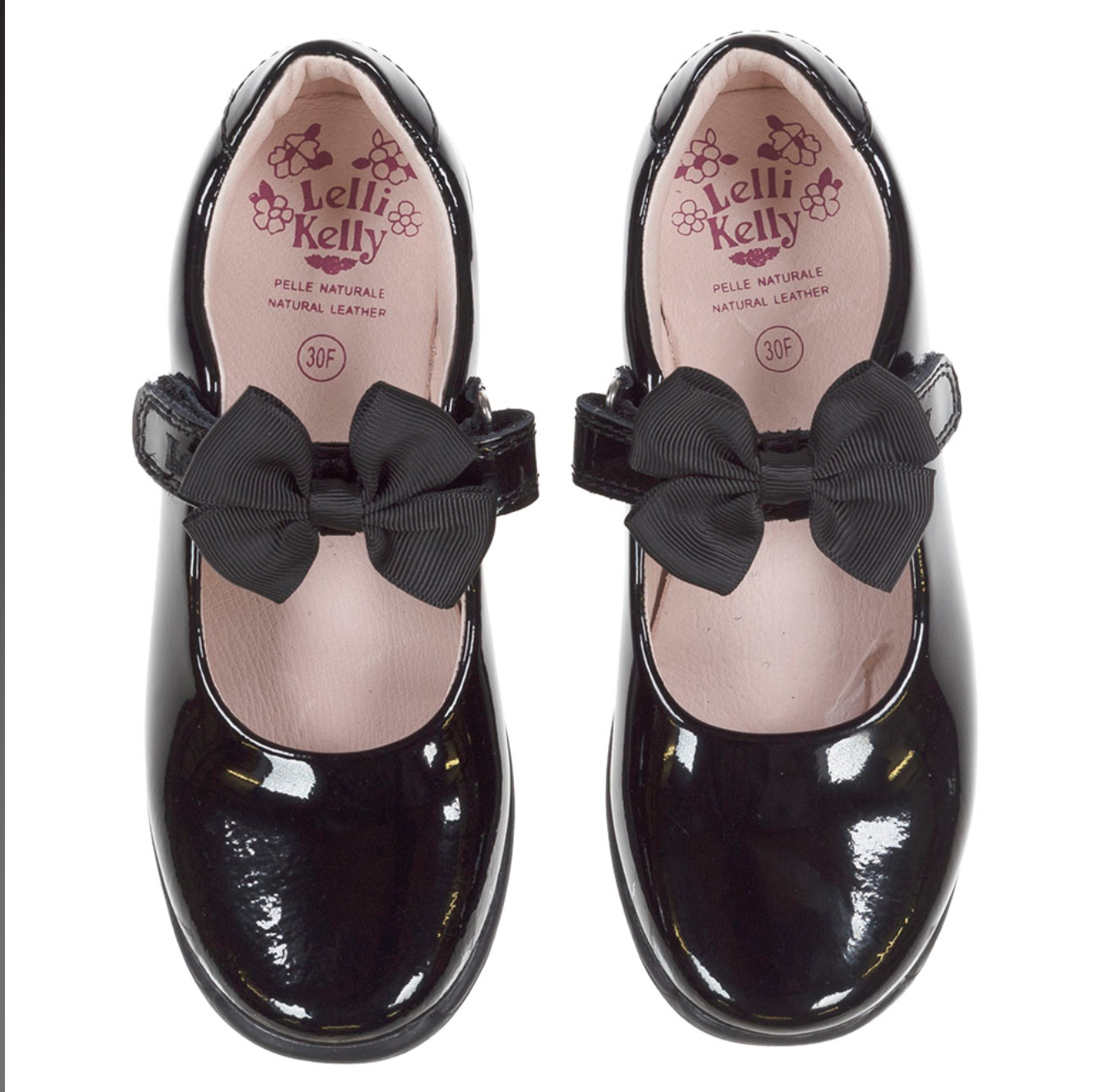 Lelli Kelly Girls Luna 2 With Detachable Butterfly School Shoe F &  G Fitting - Black Patent