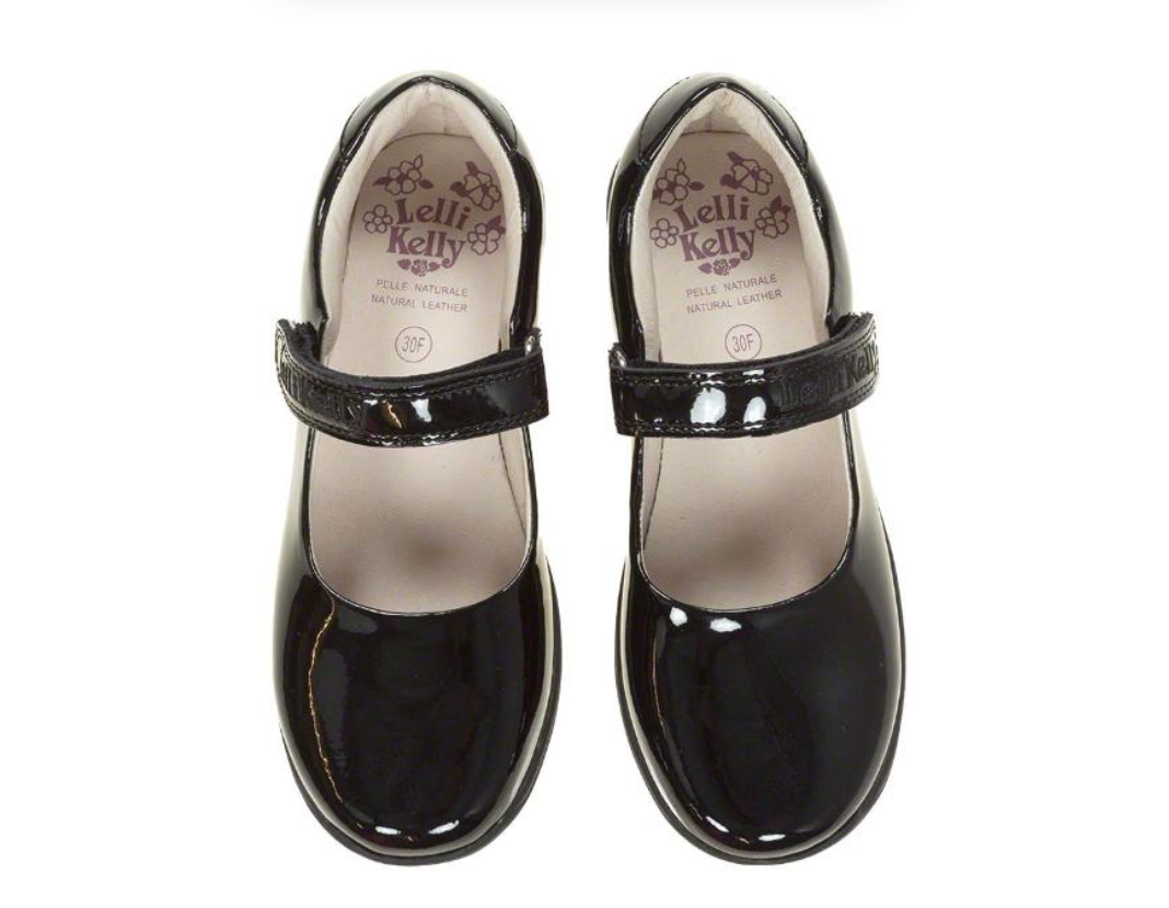 Lelli Kelly Girls Bianca 2 With Detachable Unicorn With Crown School Shoe F Fitting - Black Patent