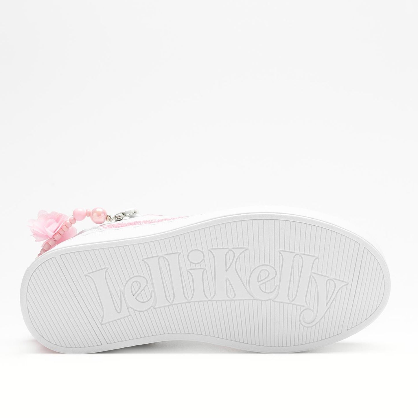 LELLI KELLY Girls Pink Gioiello White Trainers with Friendship Bracelet