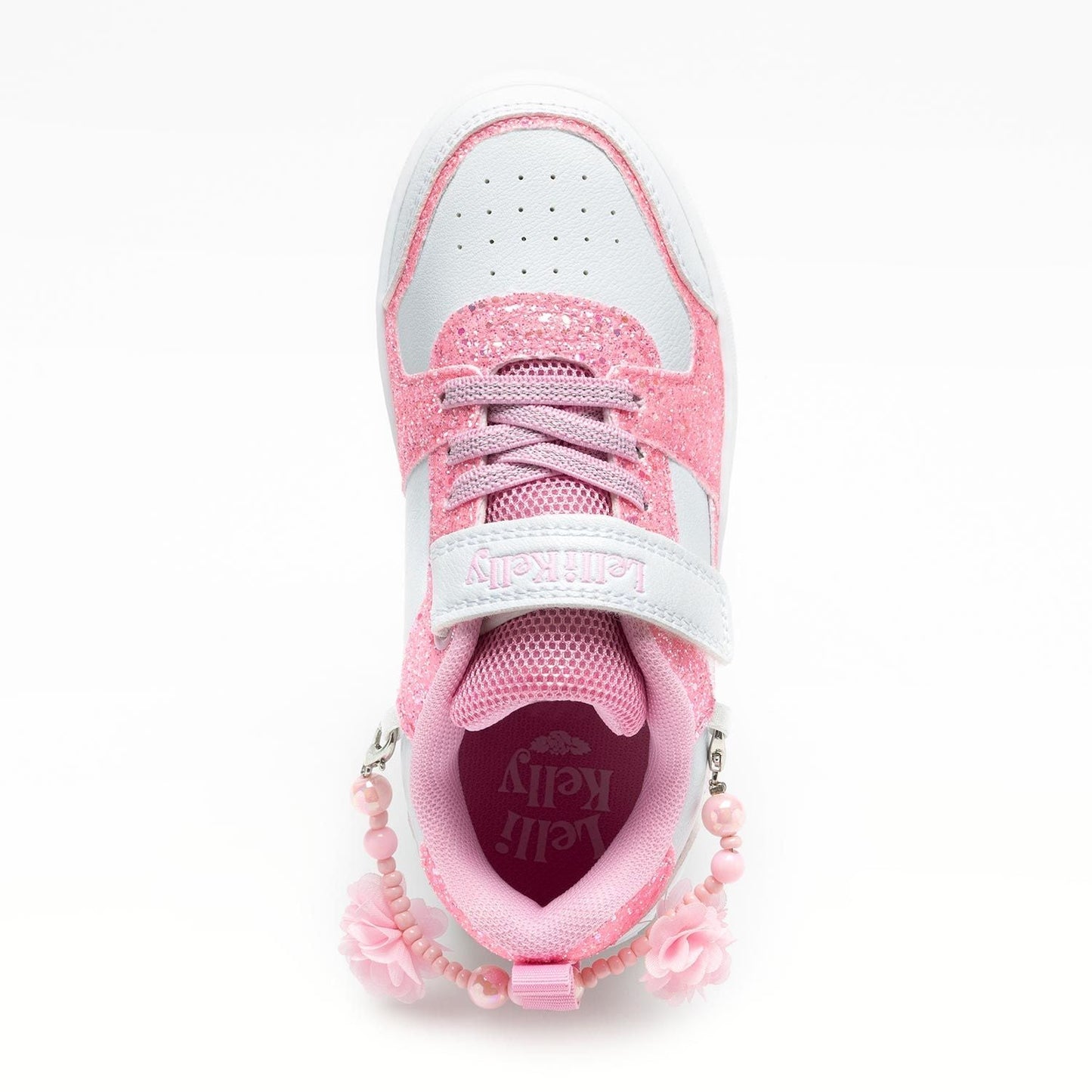 LELLI KELLY Girls Pink Gioiello White Trainers with Friendship Bracelet
