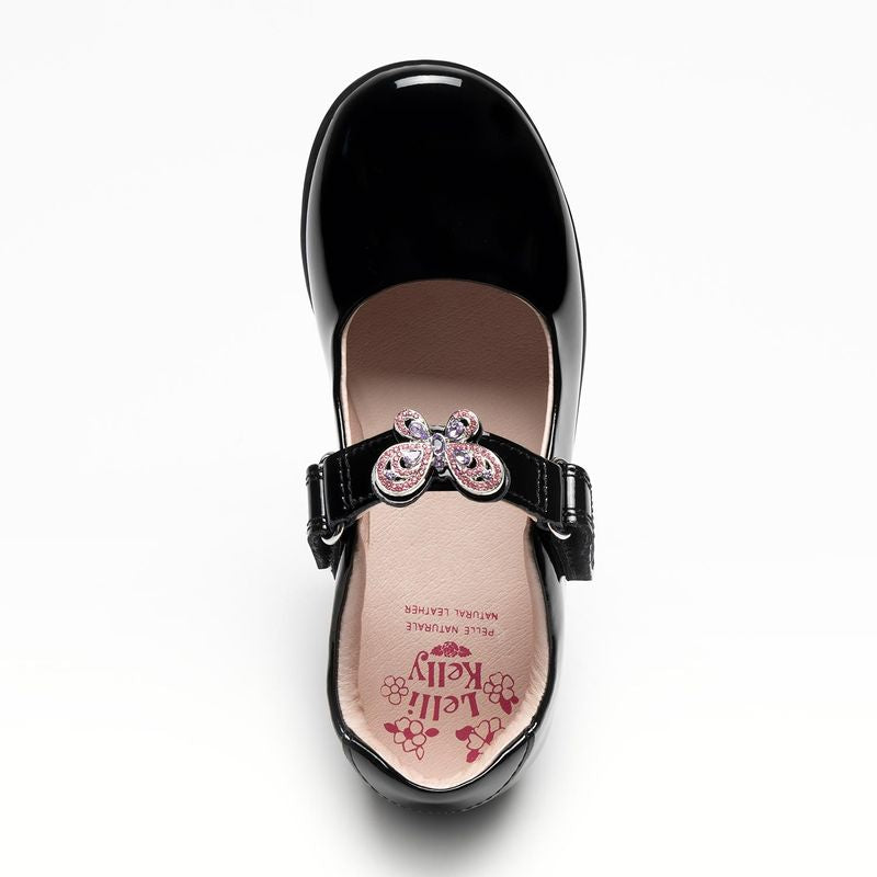 Lelli Kelly Girls F Melody Butterfly Interchangeable Straps Patent School ShoesQ