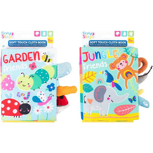 Baby's Soft Touch Jungle OR Garden Friends Crinkle Cloth Book
