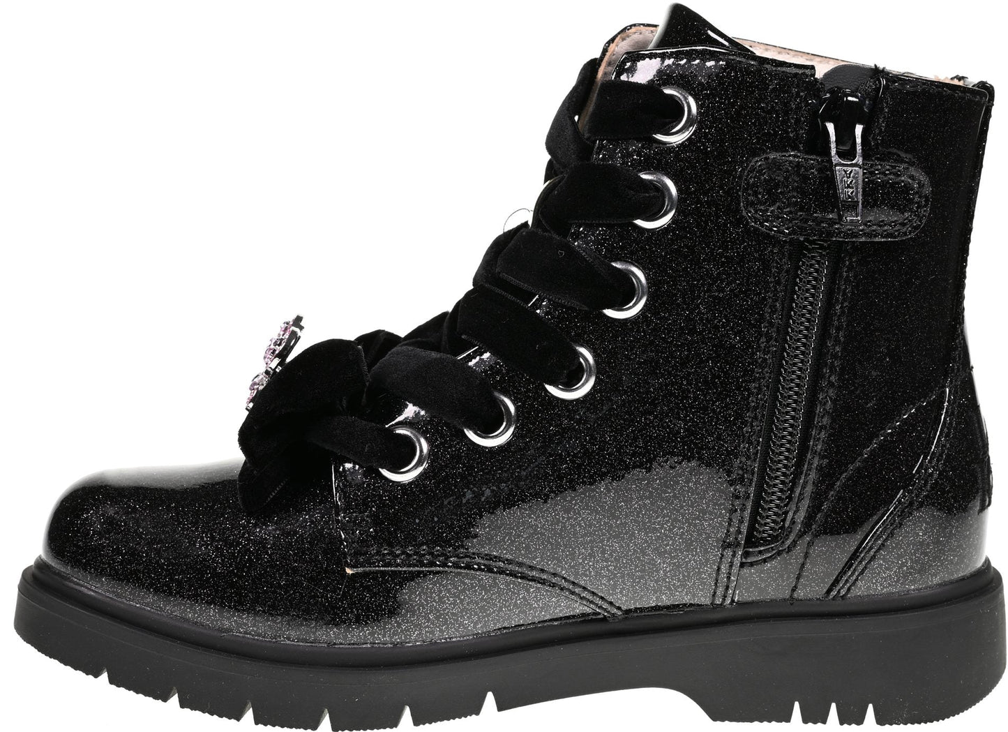 Lelli Kelly LK4331 Fior Di Focco Black Diamante Glitter Ankle Boots with Luna Butterfly