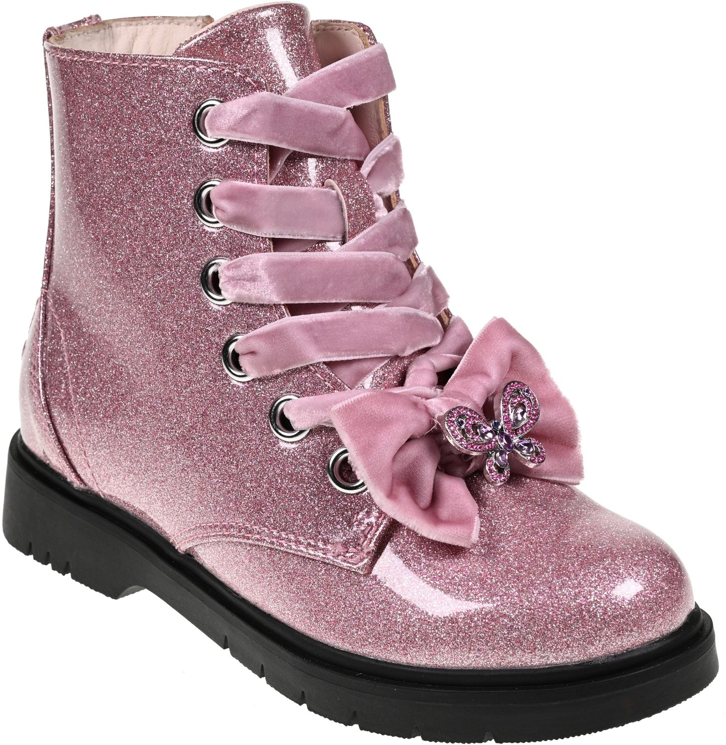 Lelli Kelly LK4331 Fior Di Focco Rose Pink Diamante Glitter Ankle Boots with butterfly charm