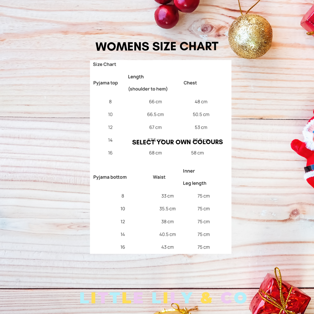 Personalised ADULT Christmas Pyjamas Red Striped Pyjamas - MATCHING FAMILY PYJAMAS