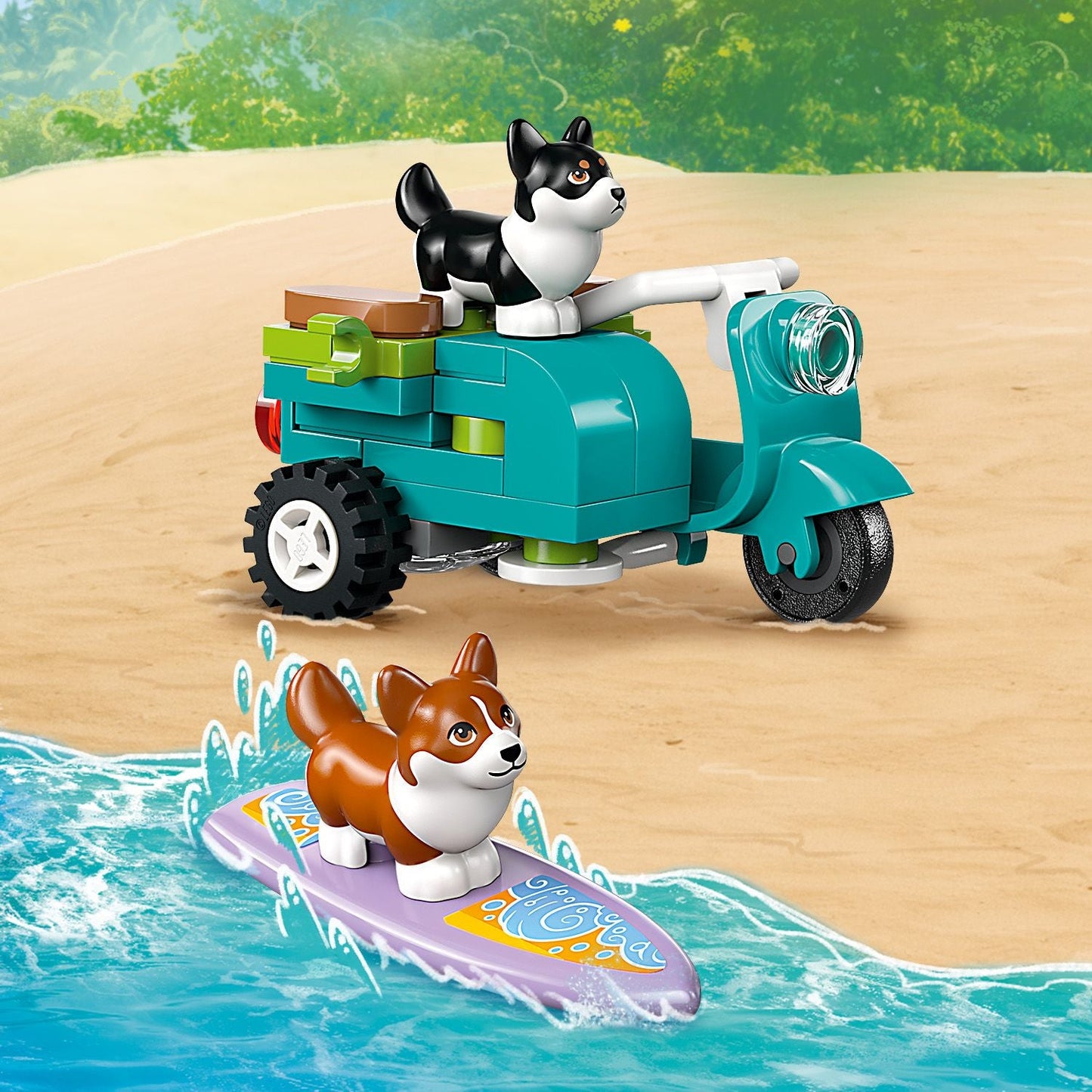 Lego Friends 42641 Surfing Dogs & Scooter Adventure Playset for Age 6+