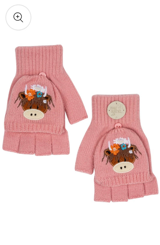 Bonnie Highland Cow Mittens