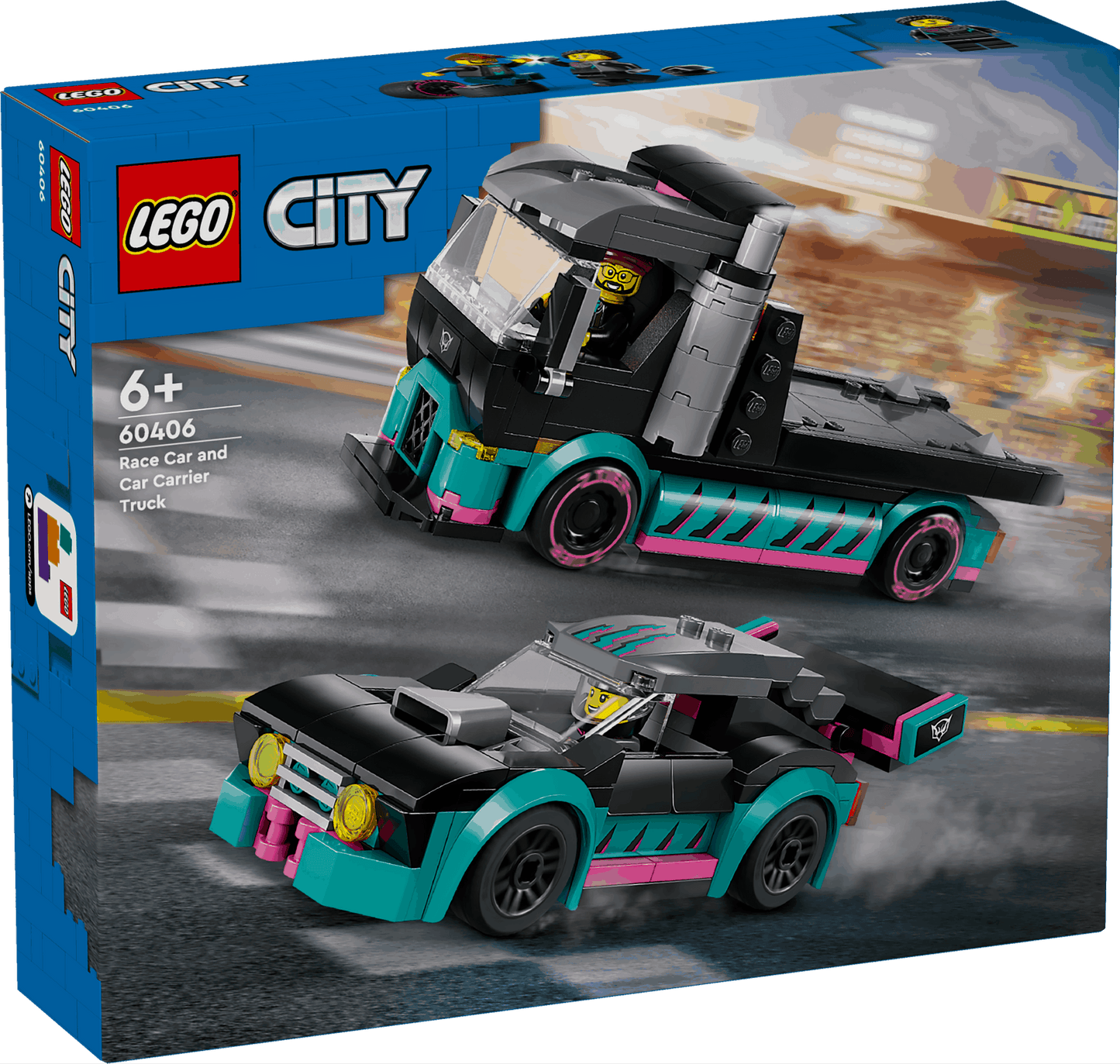 Lego City 60406 Race Car & Car Carrier Truck Playset for Ages 6 and Up