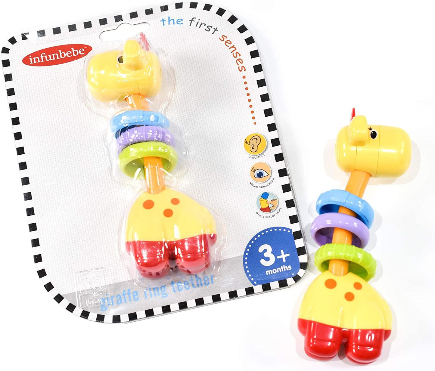 Baby's Soothing Sensory Giraffe Ring Teether Toy