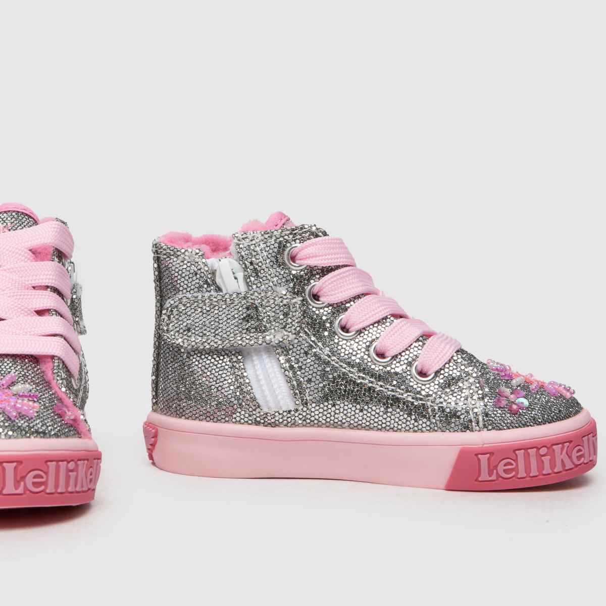 Lelli Kelly Girls Silver Dafne Mid Girls Toddler Trainers Hi-Top Boots