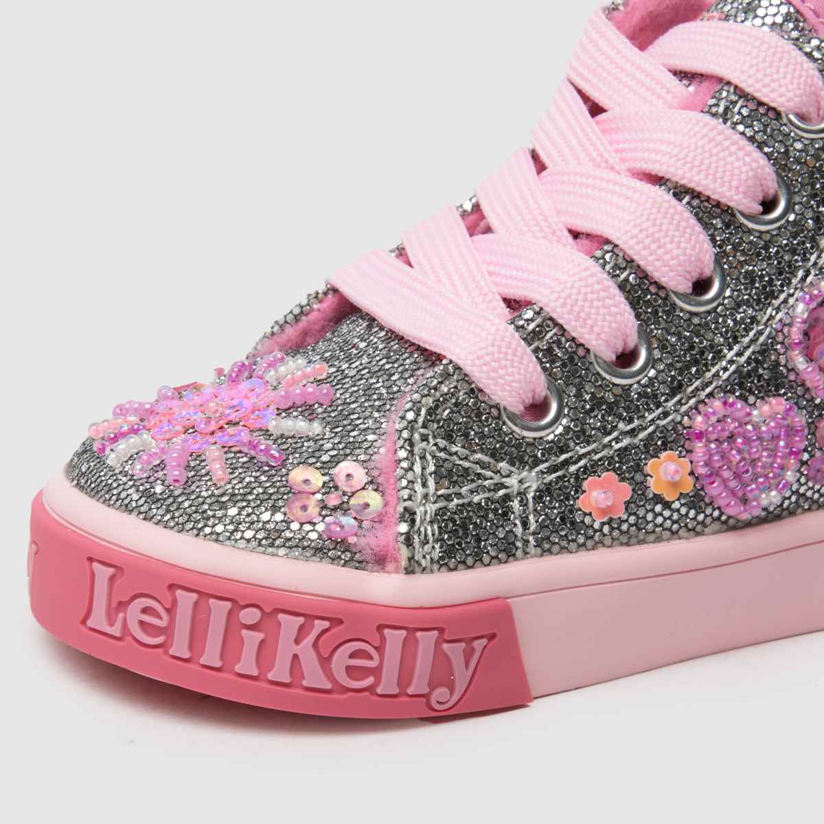 Lelli Kelly Girls Silver Dafne Mid Girls Toddler Trainers Hi-Top Boots