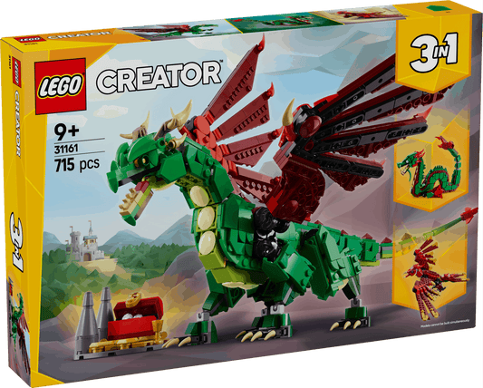 Lego Creator 3 in 1 31161 Medieval Dragon Toy Playset for Ages 9 & Up