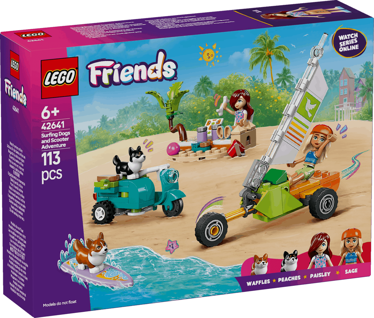 Lego Friends 42641 Surfing Dogs & Scooter Adventure Playset for Age 6+