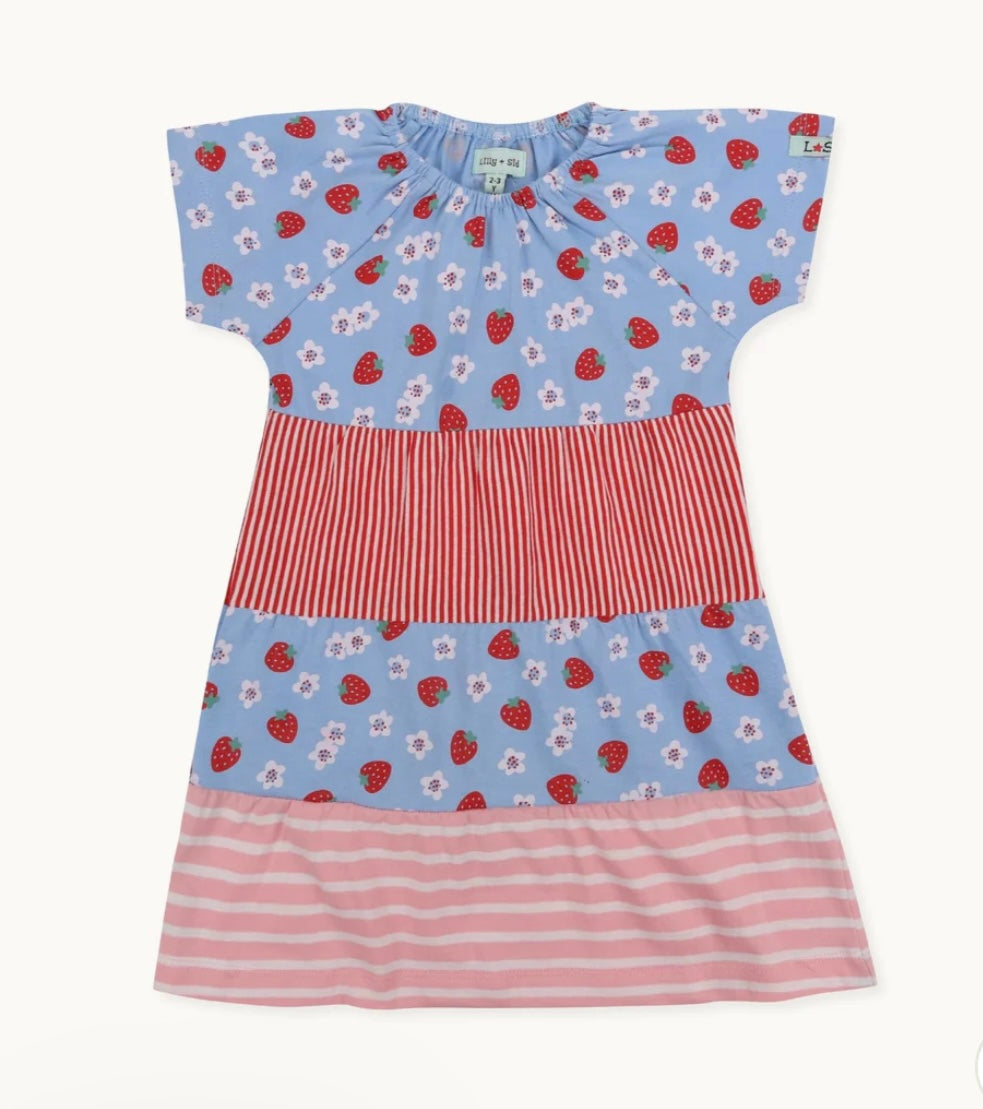 Multicoloured Strawberry Print Dress Pebble Children’s Store