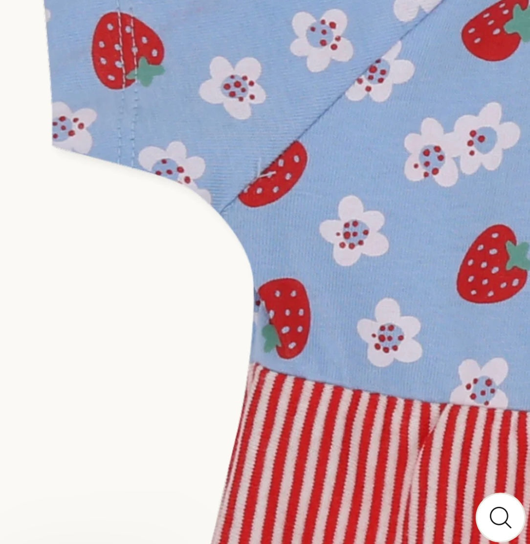 Multicoloured Strawberry Print Dress Pebble Children’s Store