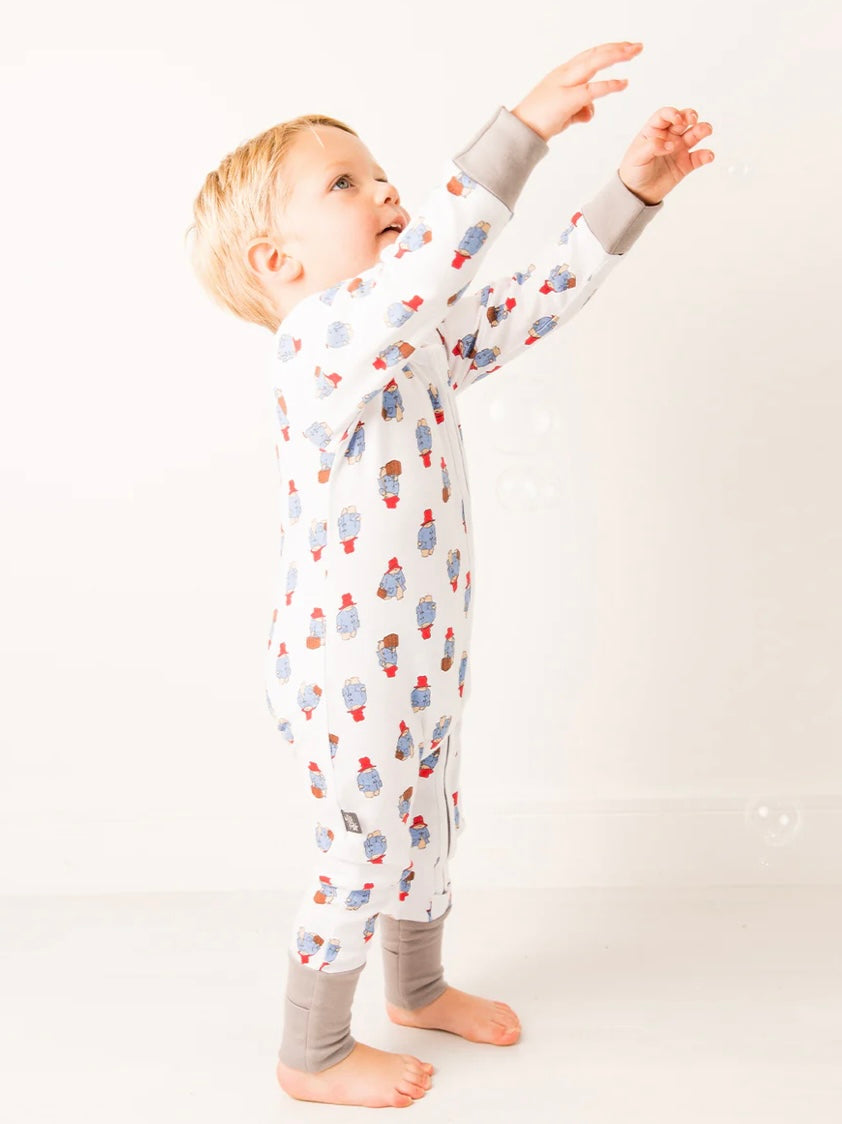 Paddington™ Loves to Travel Zip-Up Romper Playsuit Pebble Children’s Store
