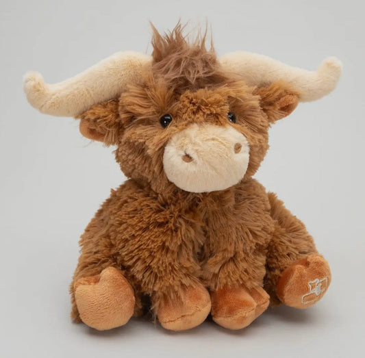 Horny Highland Cow Plush Brown Soft Toy - 18cm Pebble Children’s Store