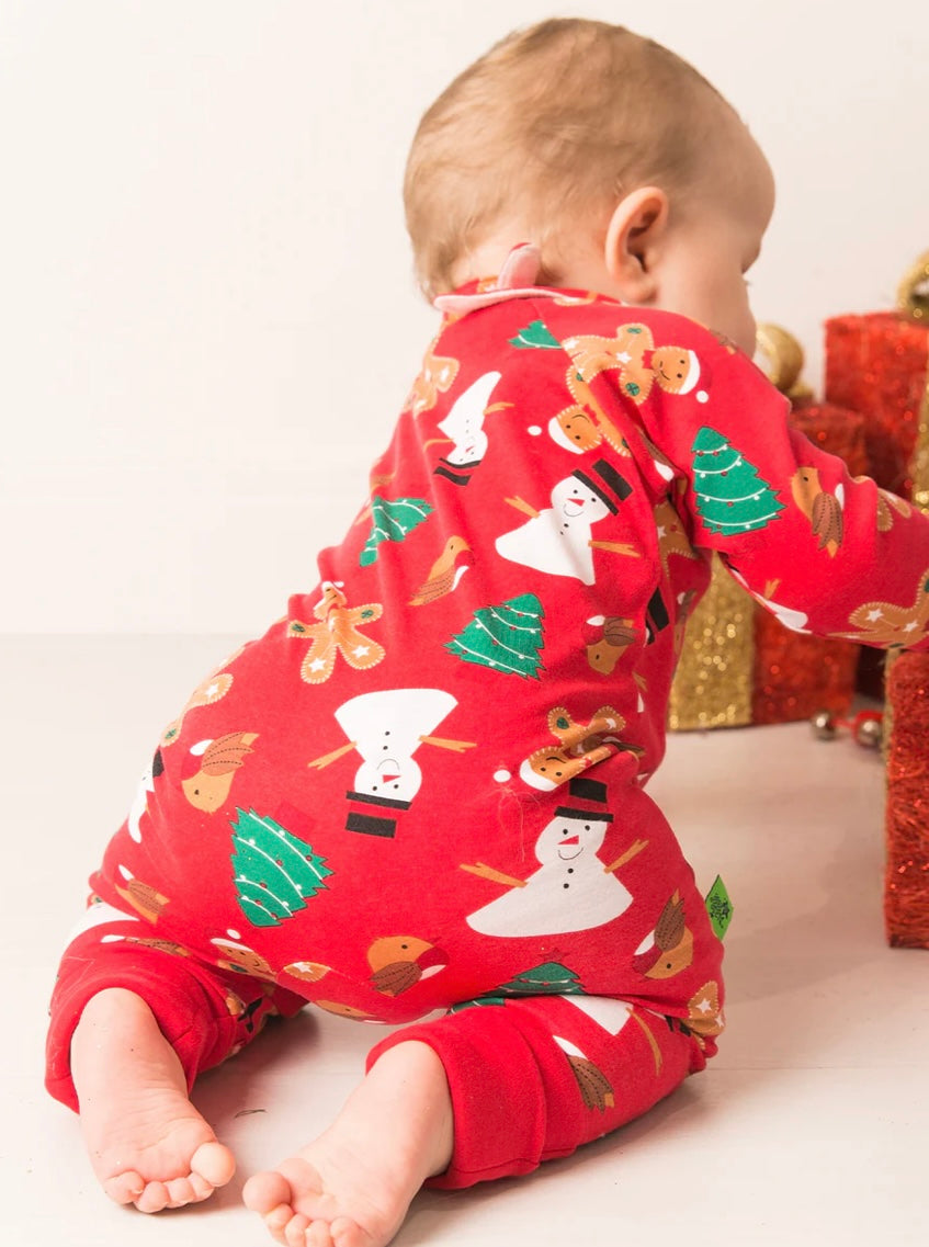 Snowman Zip-Up Romper Jumpsuit