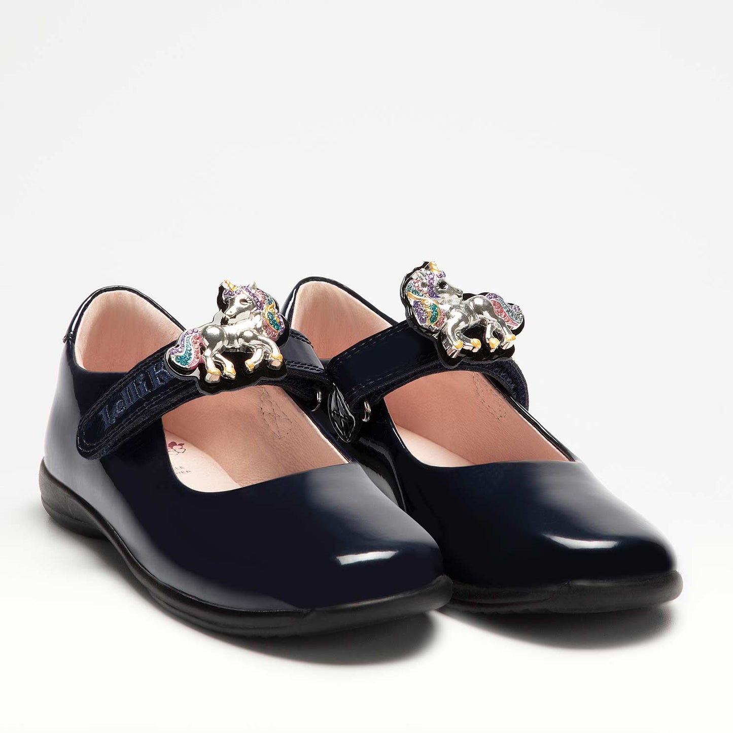 Lelli Kelly Bella Unicorn Navy Patent School Shoes