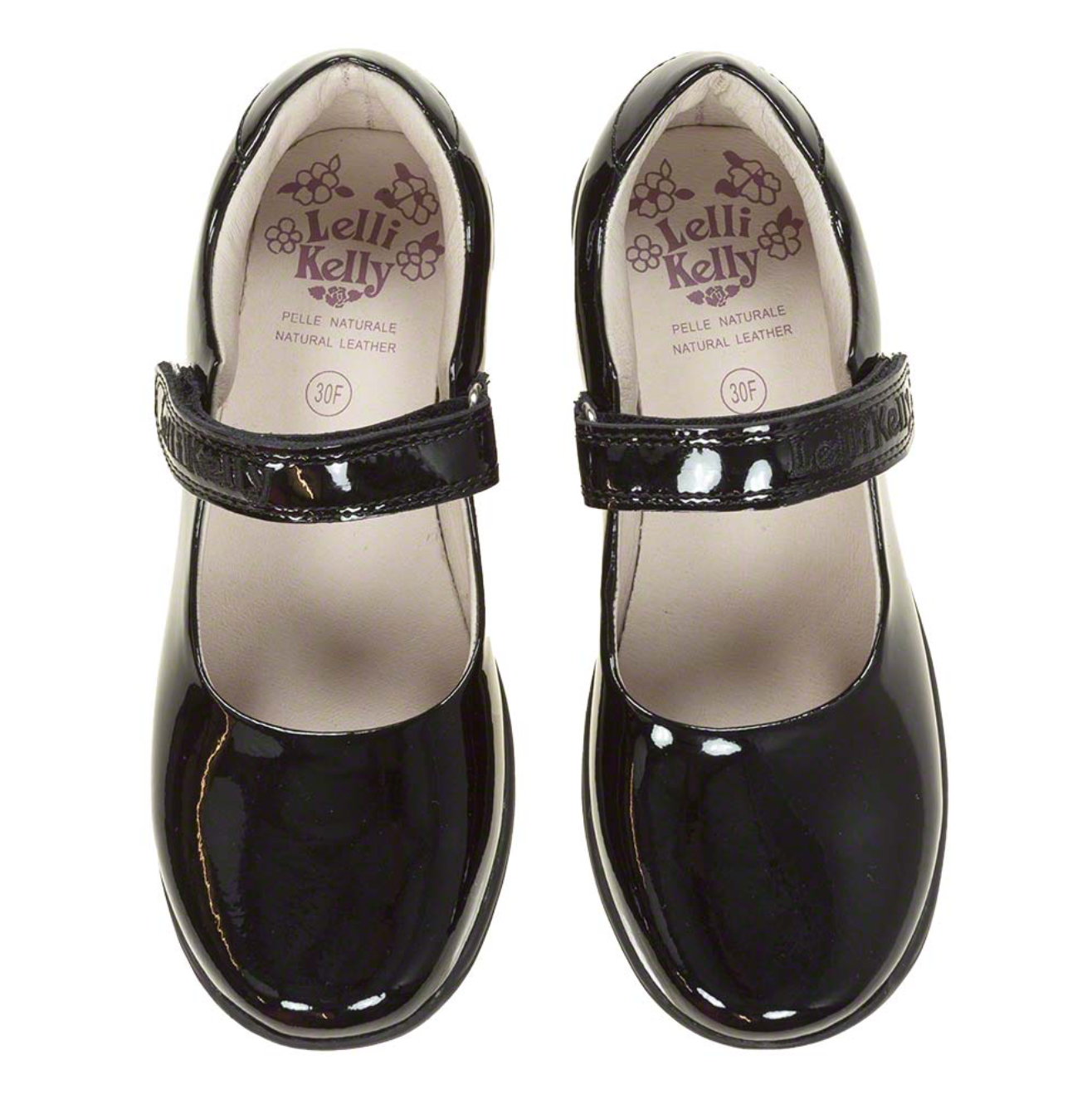 Lelli Kelly Girls Luna 2 With Detachable Butterfly School Shoe F &  G Fitting - Black Patent