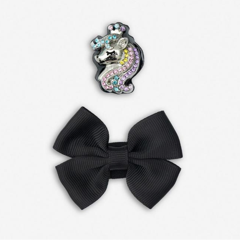 Lelli Kelly Girls Bianca 2 With Detachable Unicorn With Crown School Shoe F Fitting - Black Patent