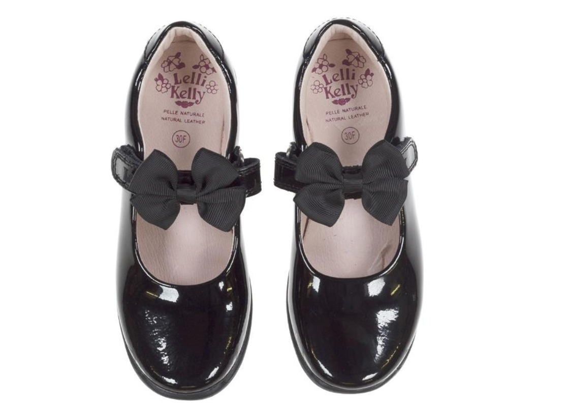 Lelli Kelly Girls Bianca 2 With Detachable Unicorn With Crown School Shoe F Fitting - Black Patent