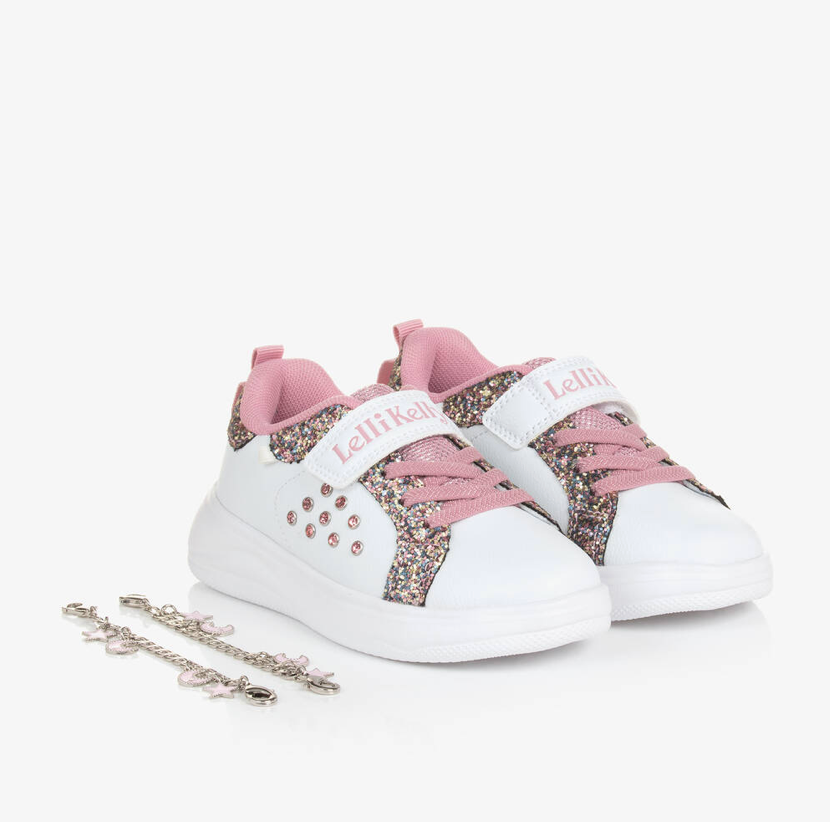 Lelli Kelly Girls White Gioielllo Scarpa Friendship Bracelet Trainers