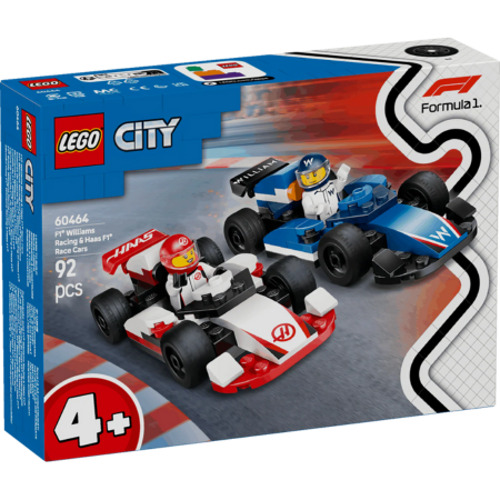 Lego City 60464 F1 Williams Racing & Haas F1 Race Cars for Ages 4 & Up