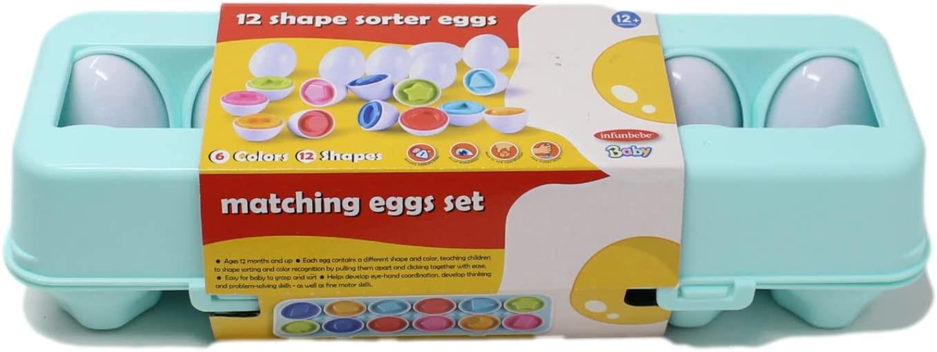 12 Shape Sorter Matching Egg Set Early Development Sensory Toy