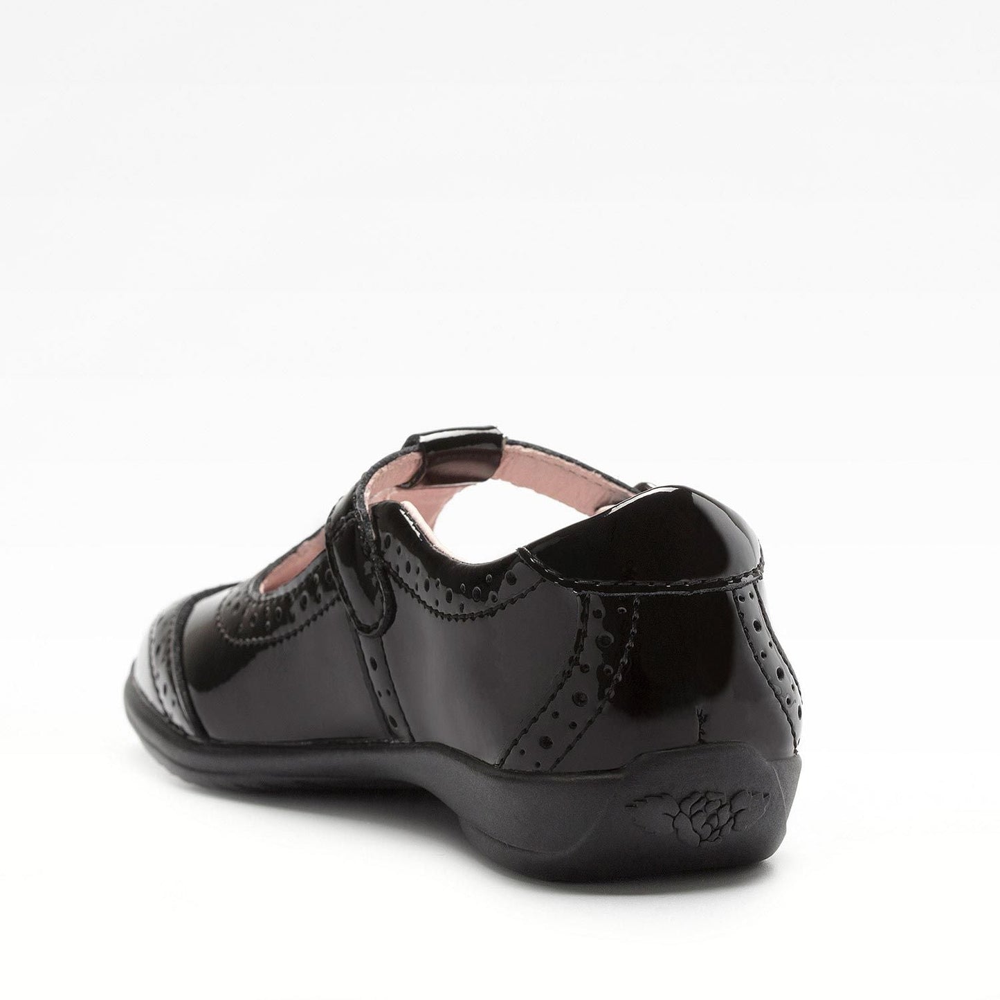 Lelli Kelly Girls Jennette Black Patent T-Bar Velcro Girls School Shoes