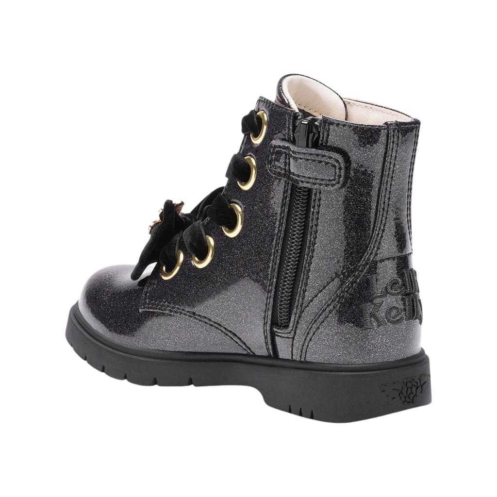 Lelli Kelly LK4331 Fior Di Focco Black Diamante Glitter Ankle Boots with Luna Butterfly