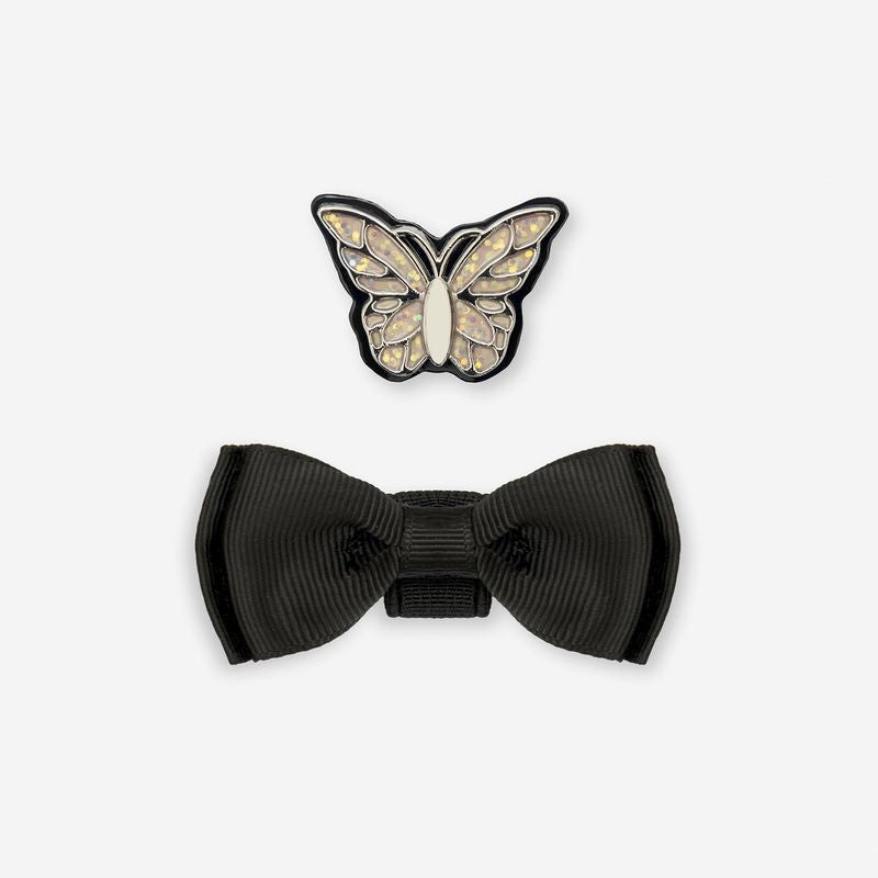 Lelli Kelly Girls Delilah 3  Colour Changing Butterfly Charm Chunky Black Patent School Shoes