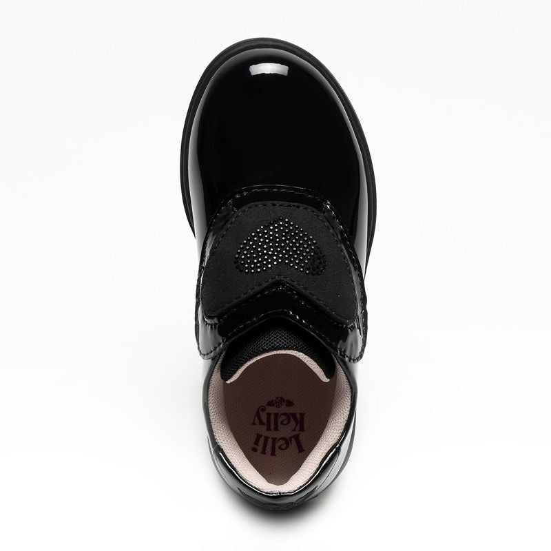 Lelli Kelly Ellie Girls Black Patent Scarpa School Shoes Velcro Changeable Panels LKSA8940CVR